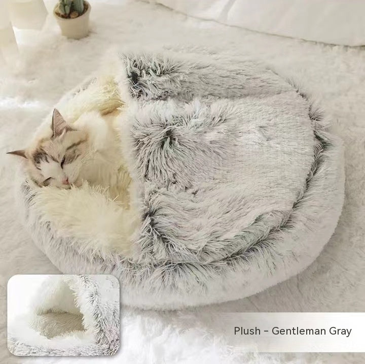 2-in-1 Plush Pet Bed for Cozy Comfort in Winter | Paw Paw Trails