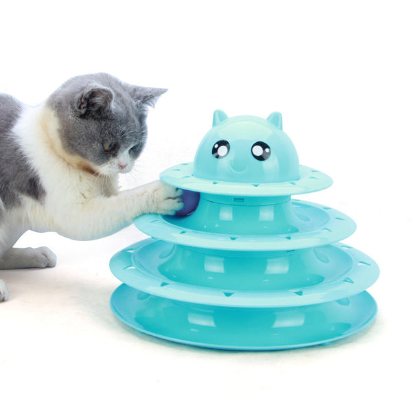 Three-Layer Cat Toy Turntable Ball - Fun & Engaging | Paw Paw Trails