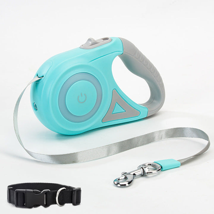 Retractable Dog Leash with Collar - Stylish & Safe | Paw Paw Trails