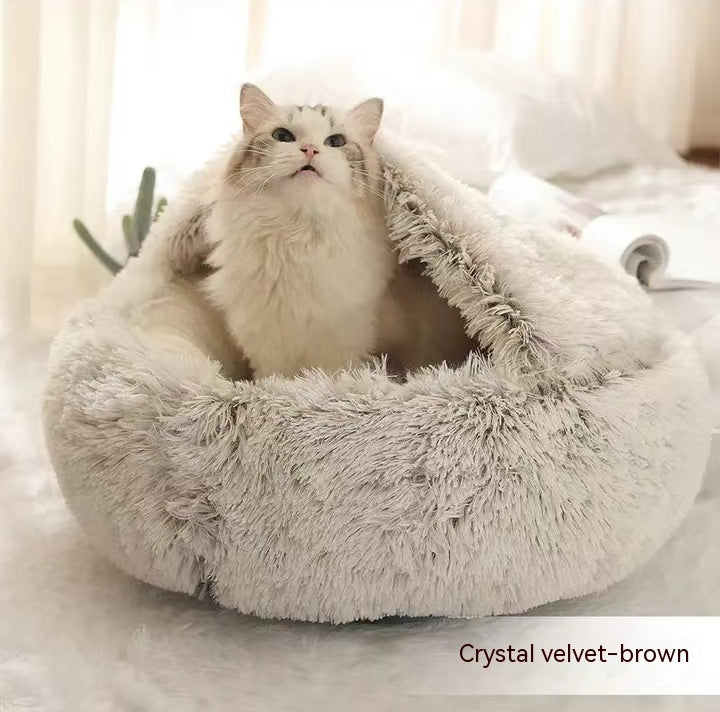 2-in-1 Plush Pet Bed for Cozy Comfort in Winter | Paw Paw Trails