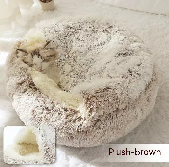 2-in-1 Plush Pet Bed for Cozy Comfort in Winter | Paw Paw Trails